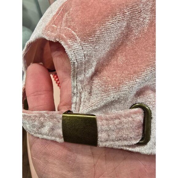 Juicy Couture Pink Velour Crystal Embellished Cap Hat One Size Adjustable - Picture 3 of 4